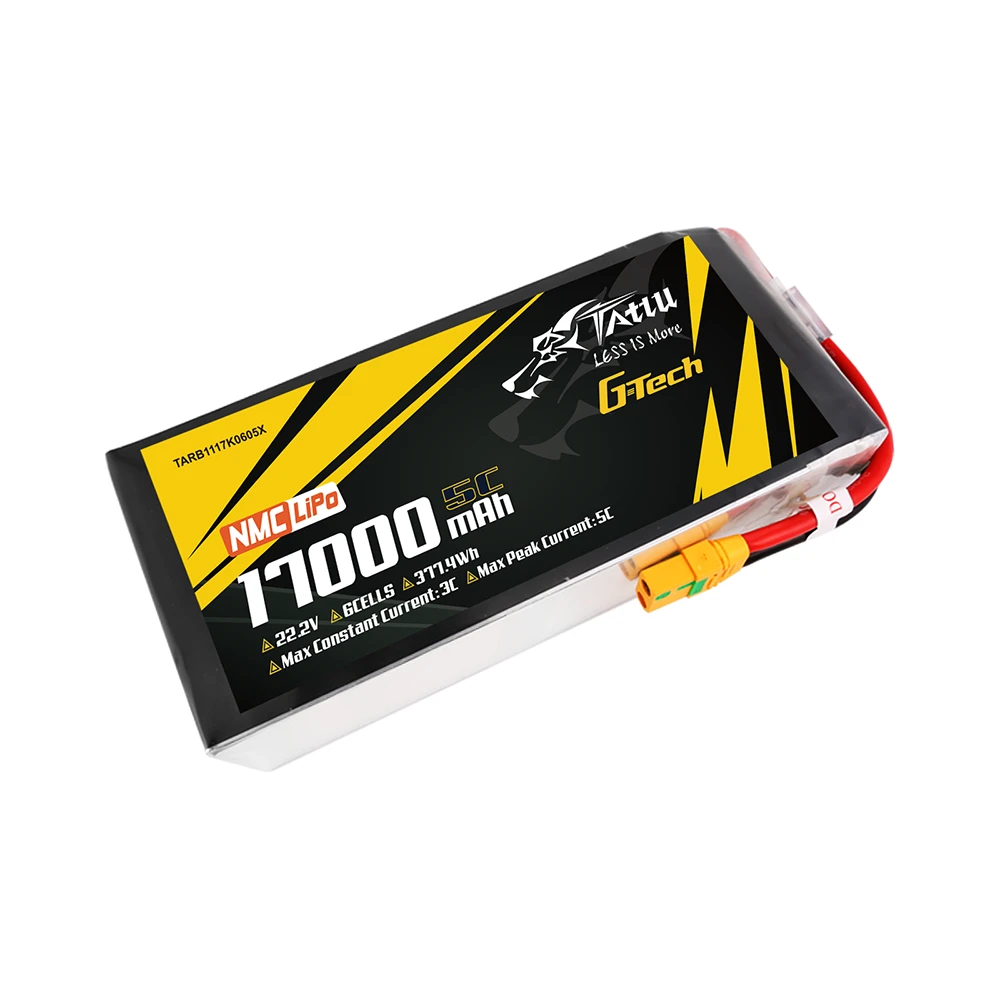 Tattu 17000mAh 6S 5C 22.2V Lipo Battery | XT90S-F Plug | Semi-solid