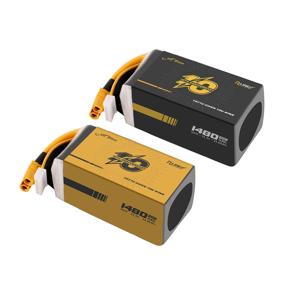 Tattu 1480mAh 6S 160C 22.2V LE Lipo Battery | XT60 Plug | R-Line 6.0