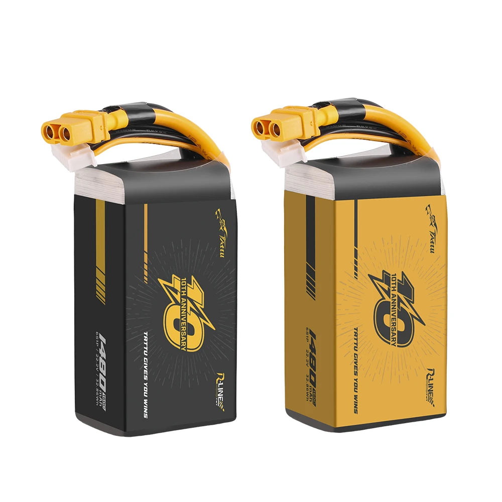 Tattu 1480mAh 6S 160C 22.2V LE Lipo Battery | XT60 Plug | R-Line 6.0