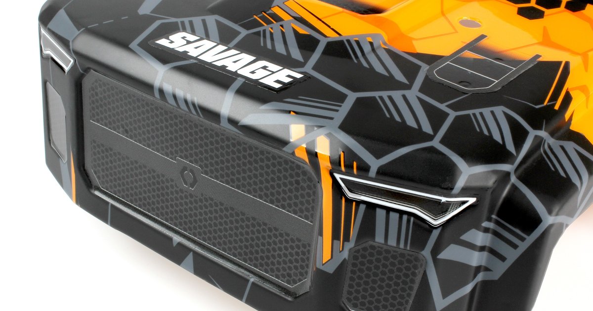 GTXL-6 Kingcab Painted Truck Body (Black/Orange) - Model HPI160106 - HPI Racing