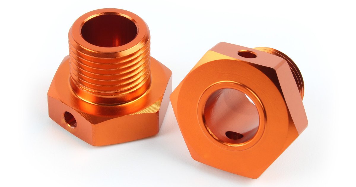 17mm Hex Hub Adaptor (Orange/2pcs) - fits Savage X Flux V2 and 4.6 GT-6 - Model HPI160138 - HPI Racing