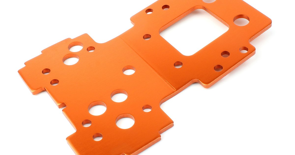 Bulkhead Lower Plate 2.5mm (Flux/Orange) - fits Savage X Flux V2 - Model HPI160143 - HPI Racing