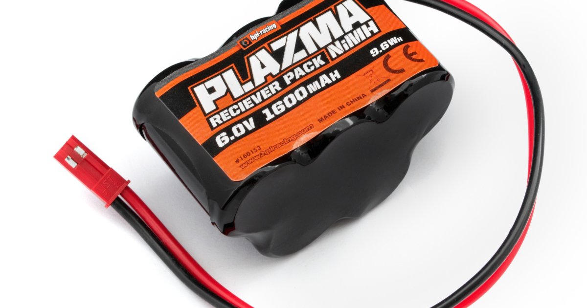 Plazma 6.0V 1600mAh NiMH Receiver Battery Pack - Model HPI160153 - HPI Racing