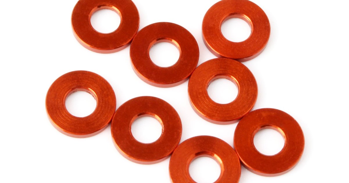 Shim 3x7x1mm (Orange/8pcs) - Model HPI160406 - HPI Racing
