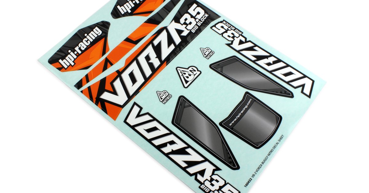 Vorza Buggy Nitro VB-2 Decal Sheet - Model HPI160432 - HPI Racing
