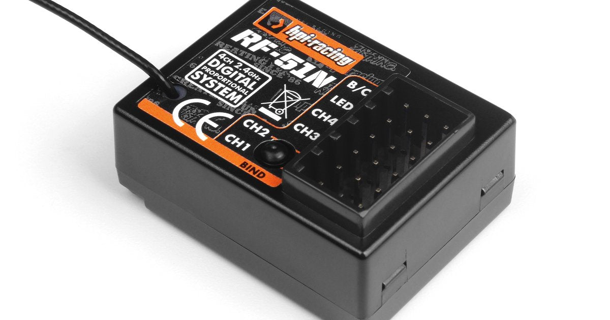 Waterproof RF-51N 2.4GHz 4 Channel Receiver - Model HPI160556 - HPI Racing