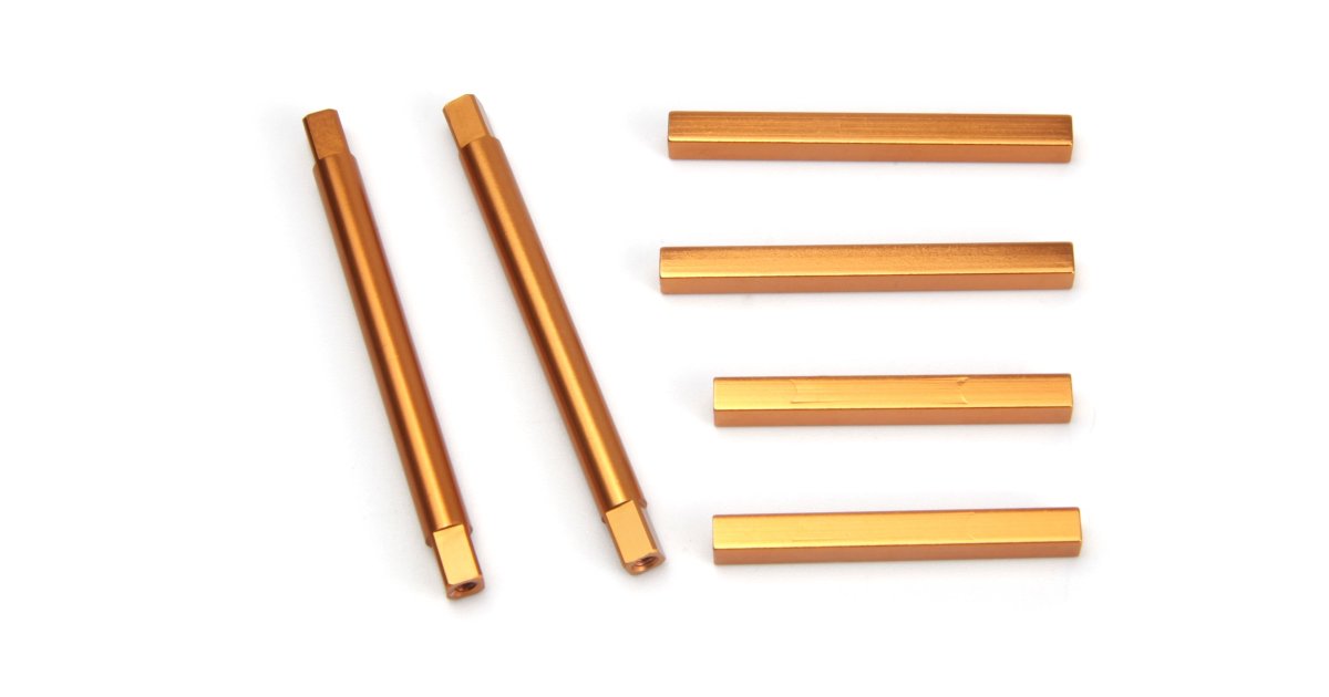 Aluminum Chassis Brace Set (Orange) for Mini King Flux Big Kahuna Bronco 4400 - Model HPI160891 - HPI Racing