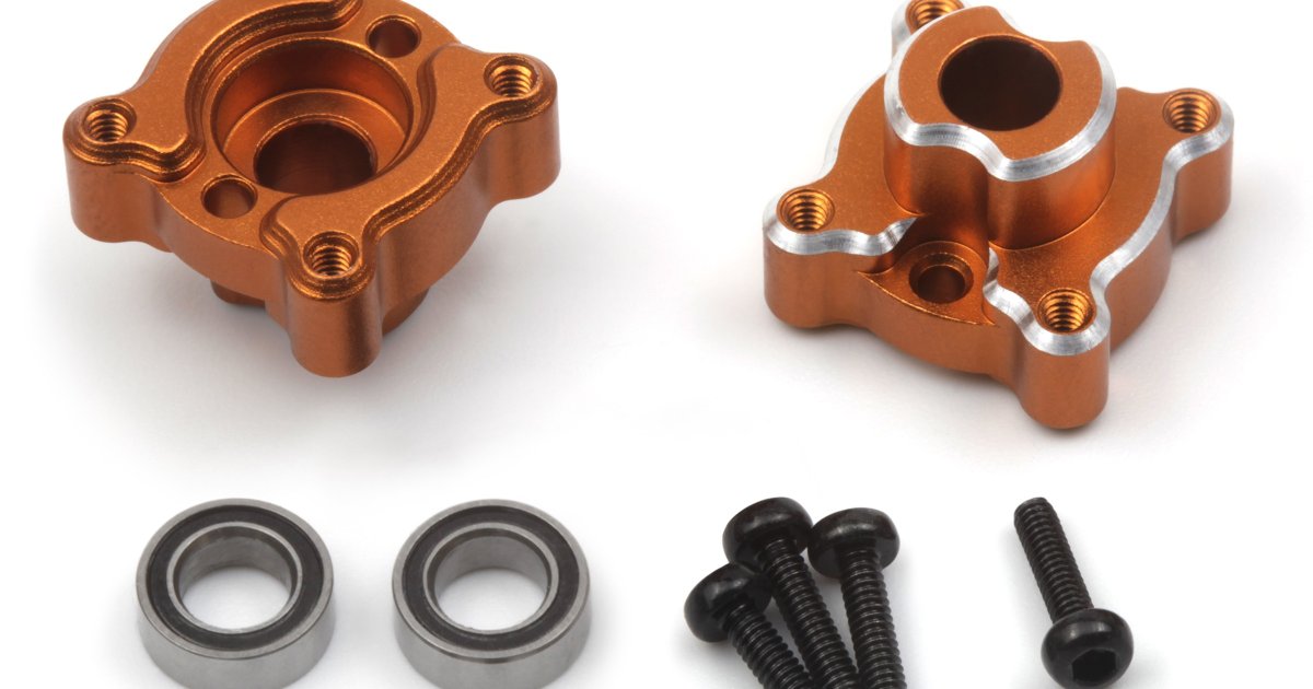 Aluminum Rear Hub Set (Orange / 2pcs), for Venture18 - Model HPI161154 - HPI Racing