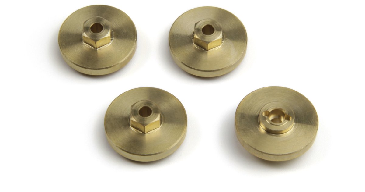 7mm Hex Hub weight Set +4mm (Brass/4pcs), Fits Venture18 - Model HPI161235 - HPI Racing