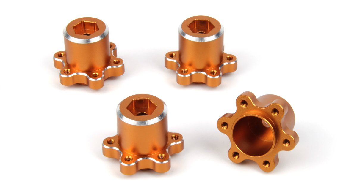 Aluminum MT Wheel Hex +2.5mm (Orange/4pcs) - Model HPI161414 - HPI Racing