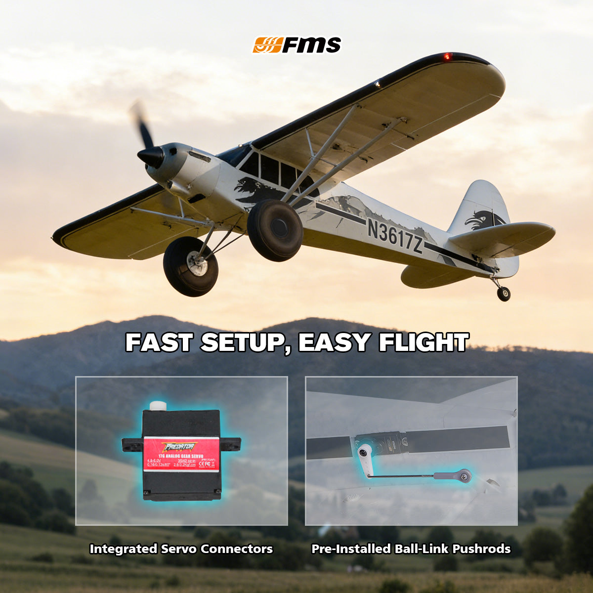 FMS 1700mm PA-18 Super Cub V2 RTF / PNP