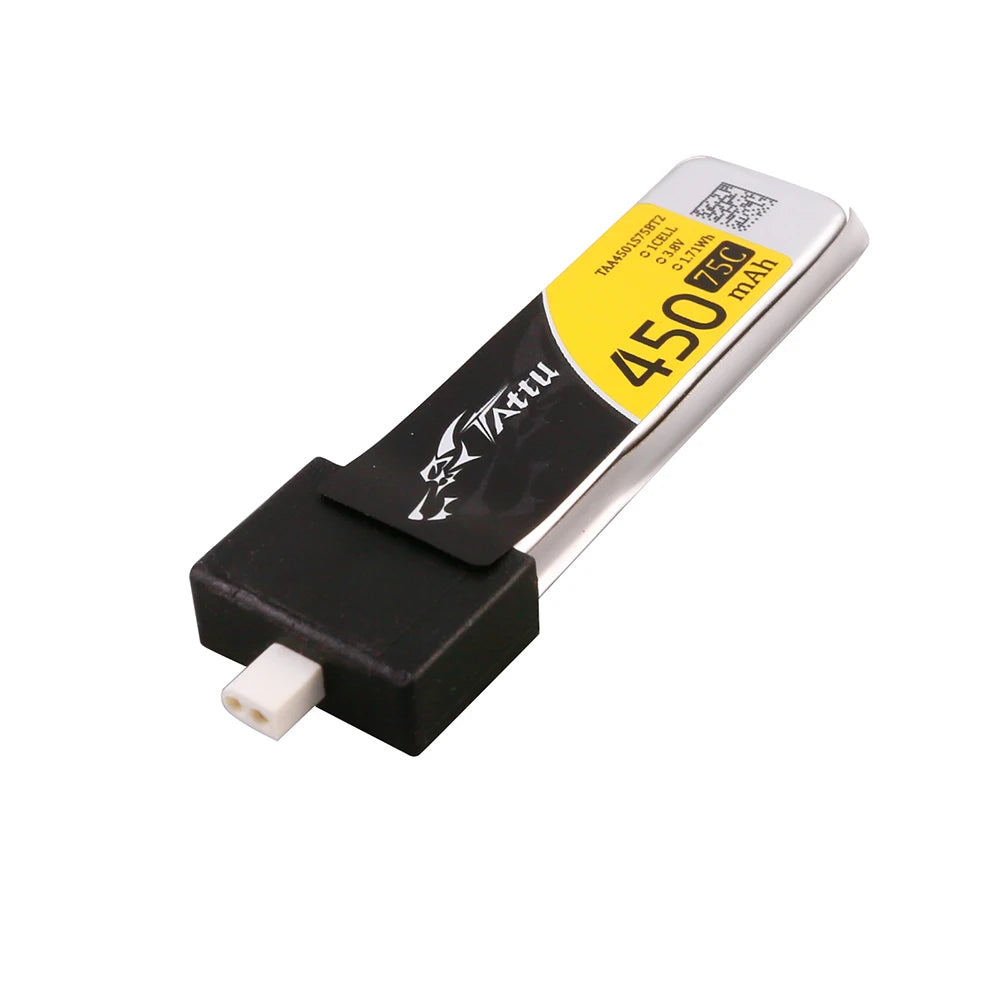Tattu 450mAh 1S 75C 3.8V(HV) Lipo Battery | BT 2.0 Plug | FPV Classic (5pcs)