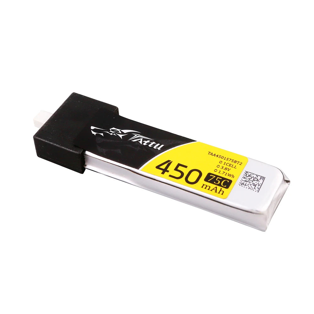 Tattu 450mAh 1S 75C 3.8V(HV) Lipo Battery | BT 2.0 Plug | FPV Classic (5pcs)