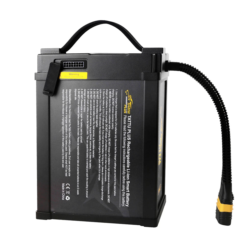 Tattu 10000mAh 12S 15C 44.4V Smart Lipo Battery | AS150U Plug | Tattu Plus 1.0 (Compact Version)