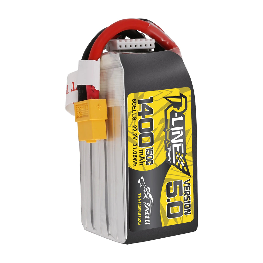 Tattu 1400mAh 6S 150C 22.2V Lipo Battery | XT60 Plug | R-Line 5.0
