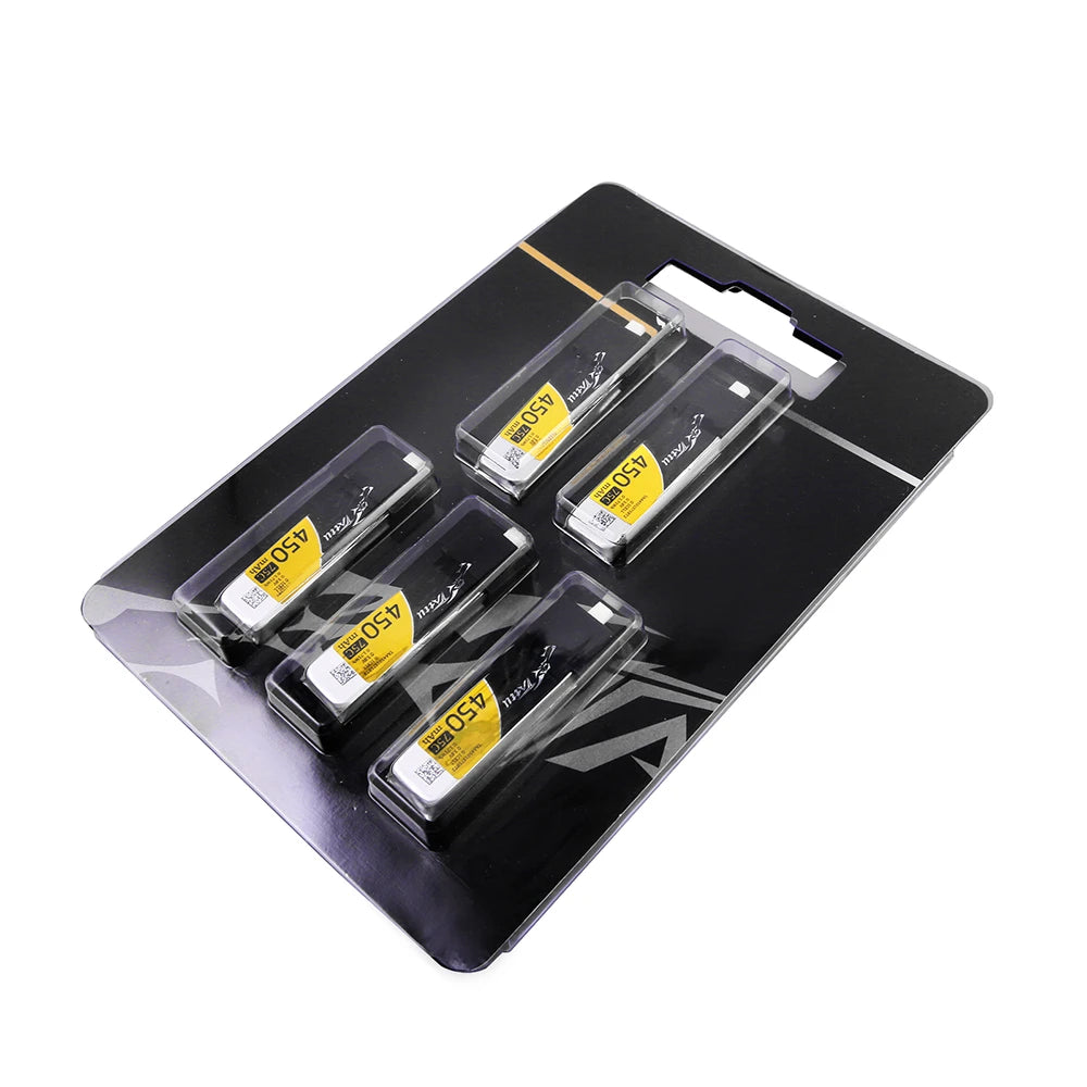 Tattu 450mAh 1S 75C 3.8V(HV) Lipo Battery | BT 2.0 Plug | FPV Classic (5pcs)