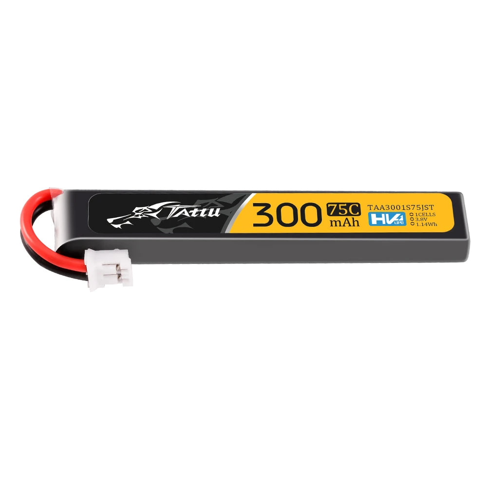 Tattu 300mAh 1S 75C 3.8V(HV) Lipo Battery | JST-PHR Plug | FPV Classic