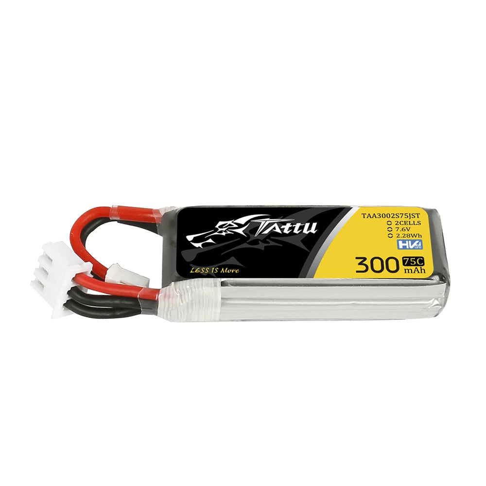 Tattu 300mAh 2S 75C 7.6V(HV) Lipo Battery | JST-PHR Plug | FPV Classic