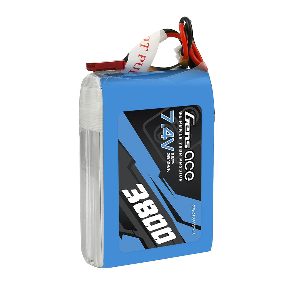 Gens ace 3800mAh 2S 7.4V Lipo Battery | JST-SYP Plug | TX&RX