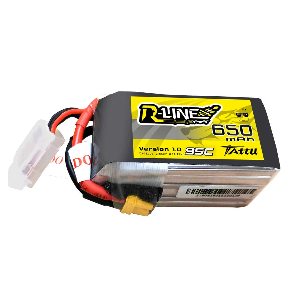 Tattu 650mAh 6S 95C 22.2V Lipo Battery | XT30 Plug | R-Line 1.0
