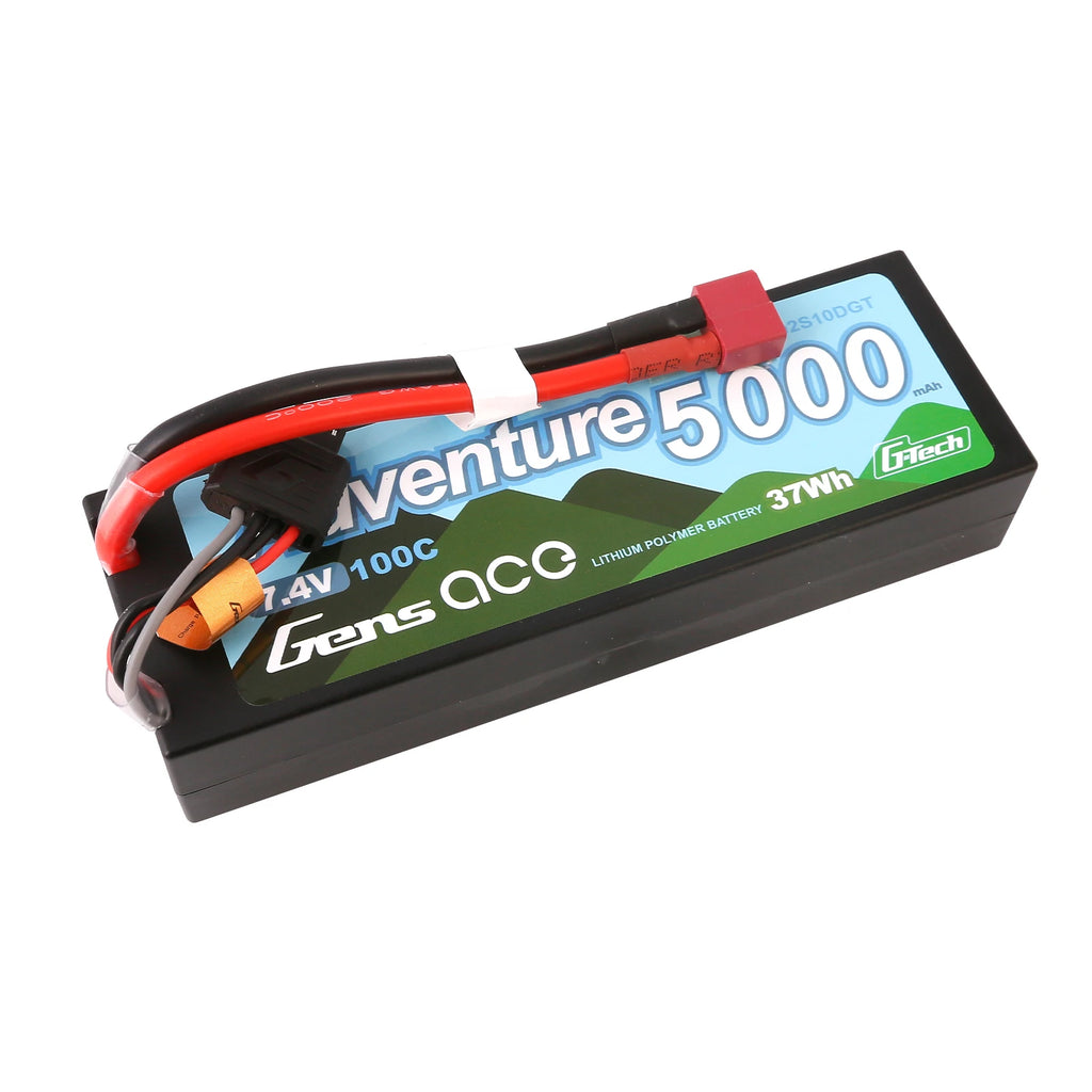Gens ace 5000mAh 2S 100C 7.4V Lipo Battery | Deans Plug | Adventure
