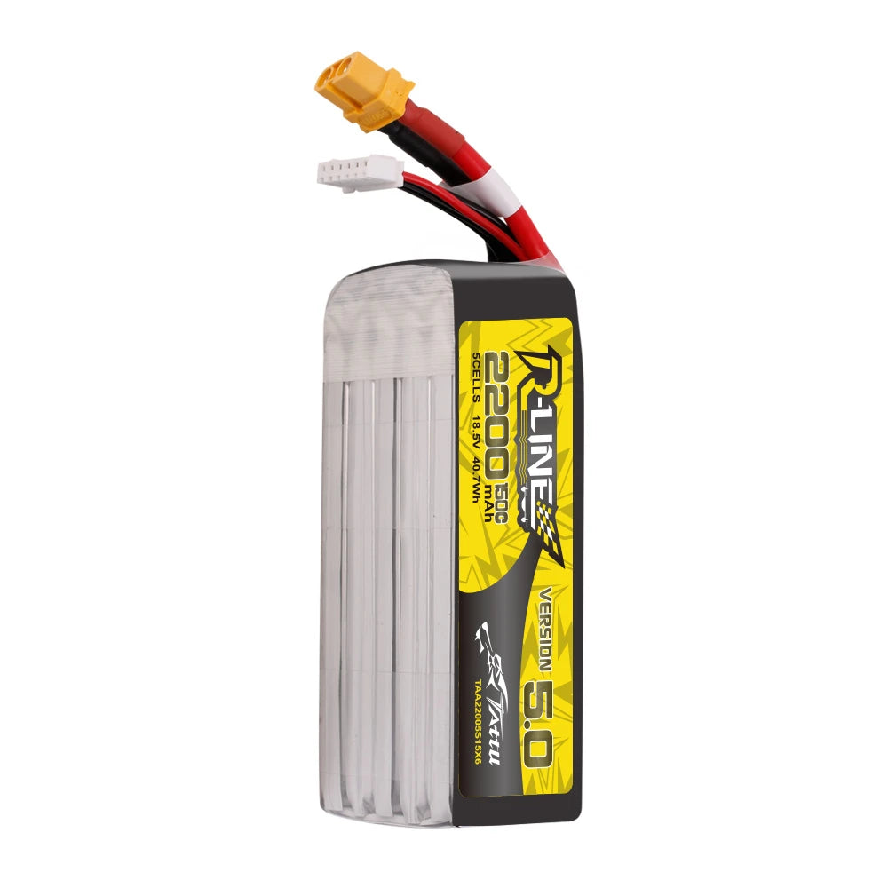 Tattu 2200mAh 5S 150C 18.5V Lipo Battery | XT60 Plug | R-Line 5.0
