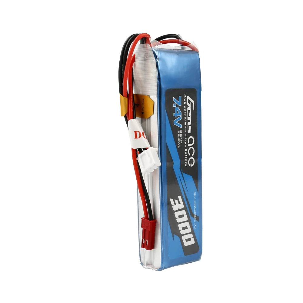 Gens ace 3000mAh 2S 7.4V Lipo Battery | JST Plug | TX&RX