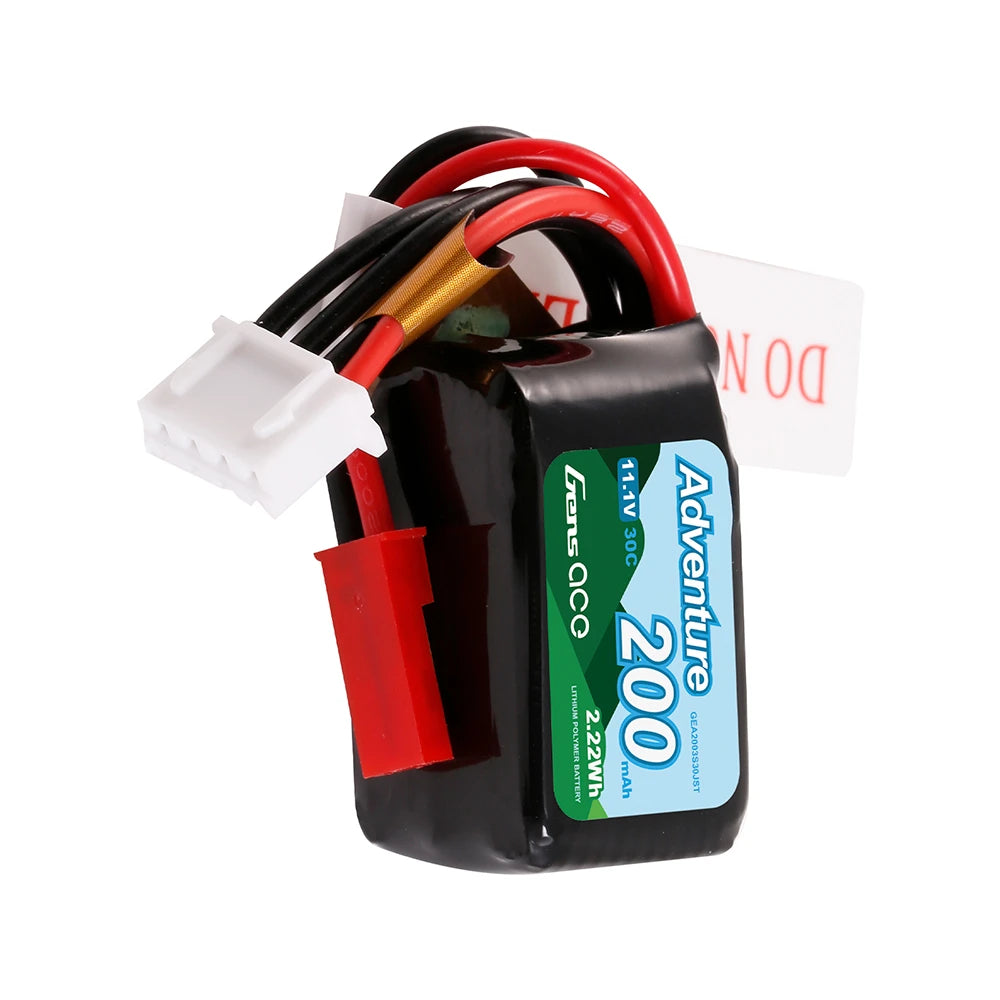 Gens ace 200mAh 3S 30C 11.1V Lipo Battery | JST Plug | Adventure (Non-G-Tech)