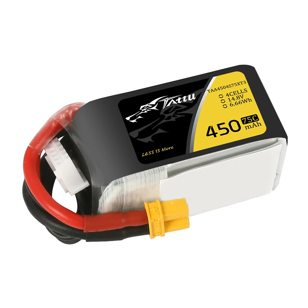 Tattu 450mAh 4S 75C 14.8V Lipo Battery | XT30 Plug | FPV Classic