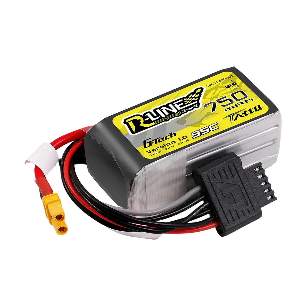 Tattu 750mAh 4S 95C 14.8V Lipo Battery | XT30 Plug | R-Line 1.0