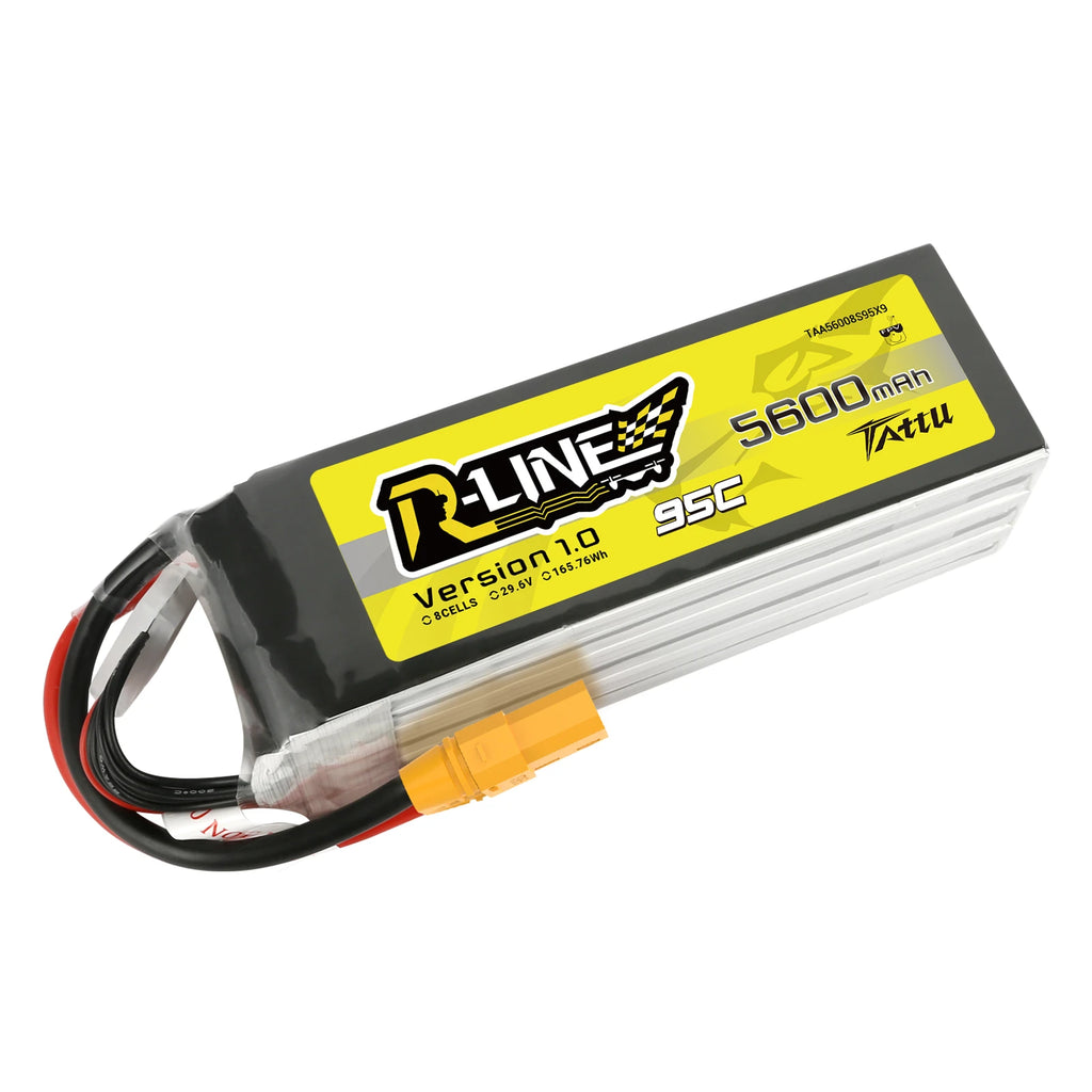Tattu 5600mAh 8S 95C 29.6V Lipo Battery | XT90-S Plug | R-Line 1.0