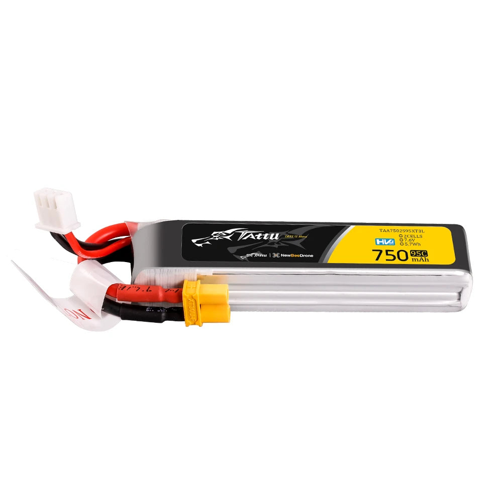Tattu 750mAh 2S 95C 7.6V(HV) Lipo Battery | XT30 Plug | FPV Classic