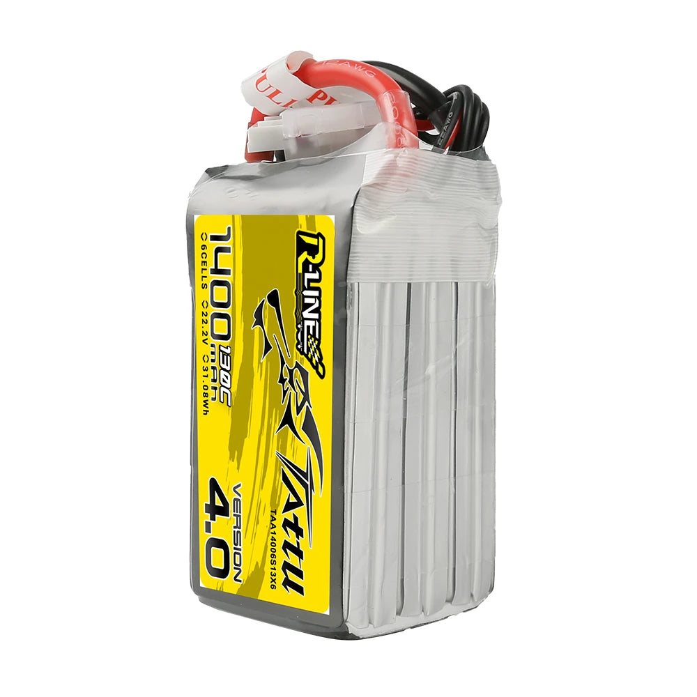 Tattu 1400mAh 6S 130C 22.2V Lipo Battery | XT60 Plug | R-Line 4.0