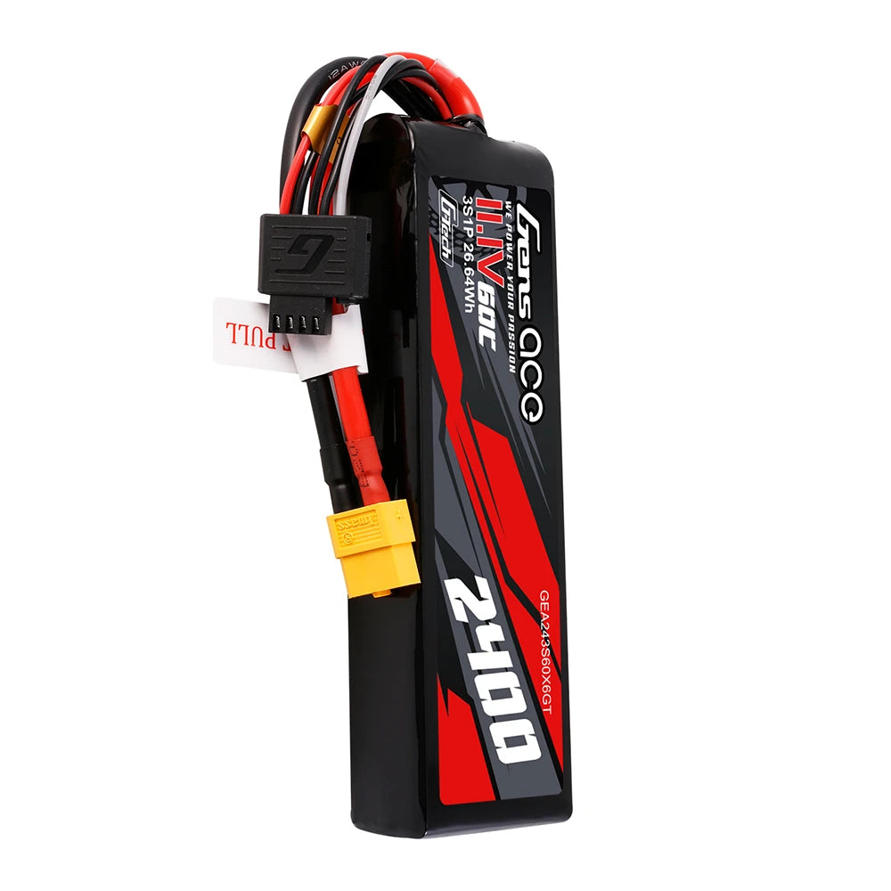 Gens ace 2400mAh 3S 60C 11.1V Lipo Battery | XT60 Plug | Car Classic