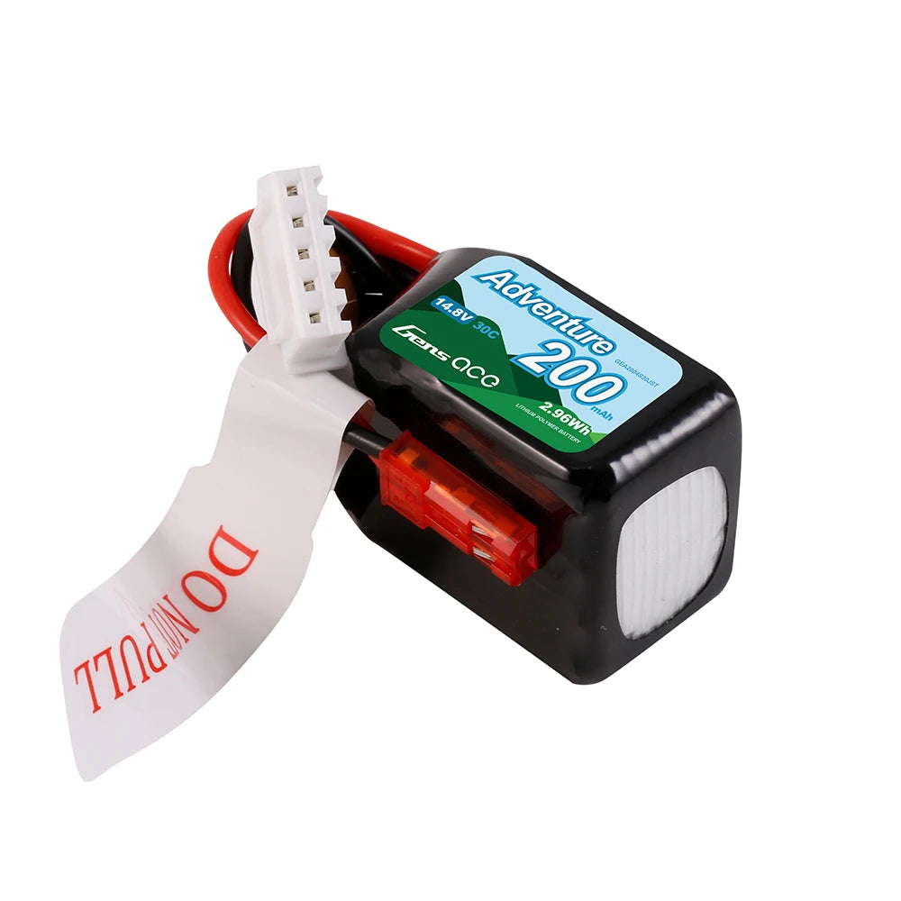 Gens ace 200mAh 4S 30C 14.8V Lipo Battery | JST Plug | Adventure (Non-G-Tech)