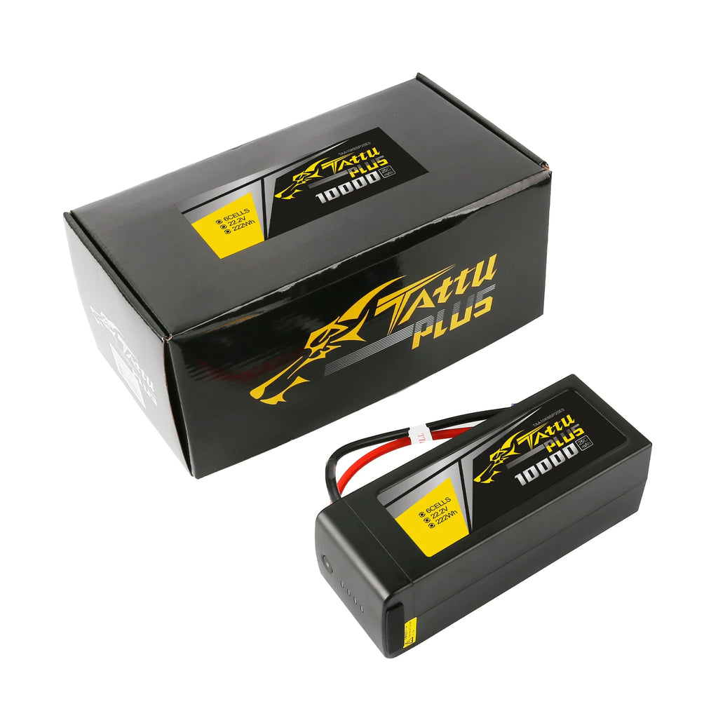 Tattu 10000mAh 6S 25C 22.2V Smart Lipo Battery | EC5 Plug | Tattu Plus (New Version)