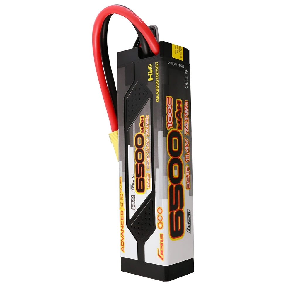 Gens ace 6500mAh 3S 100C 11.4V(HV) Lipo Battery | Hardcase | EC5 Plug | Advanced