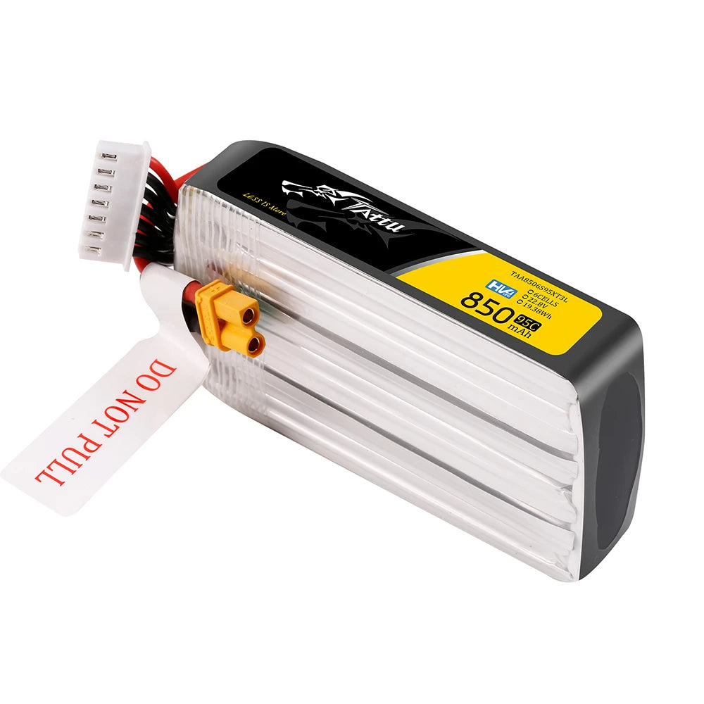 Tattu 850mAh 6S 95C 22.8V(HV) Long Lipo Battery | XT30 Plug | FPV Classic