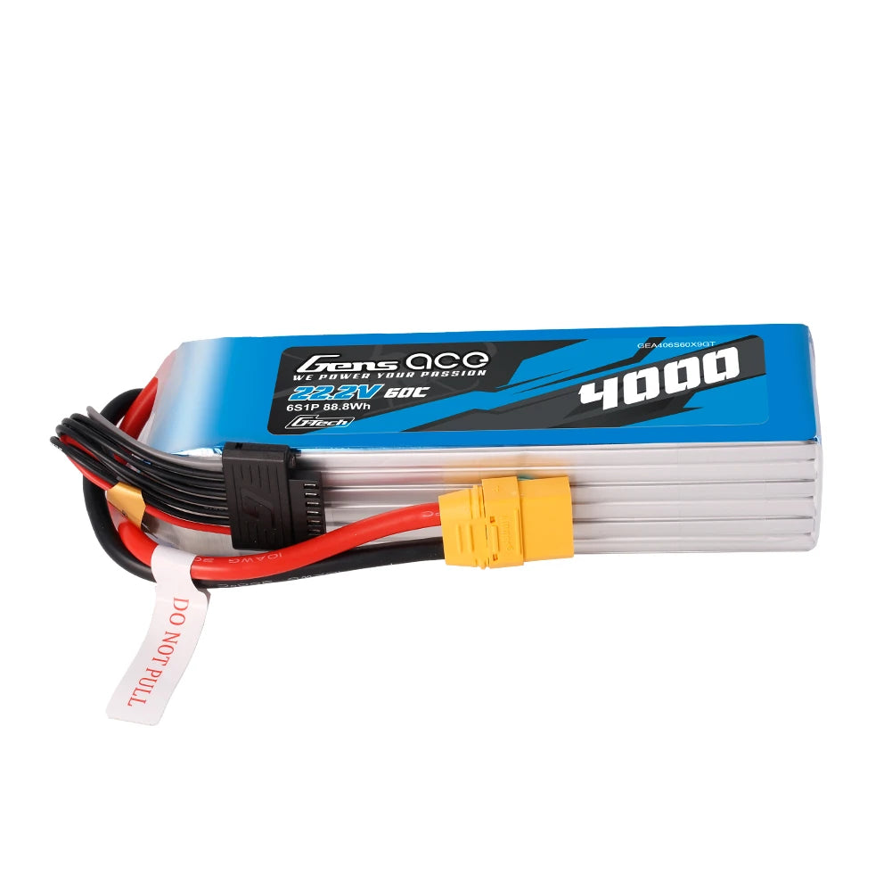 Gens ace 4000mAh 6S 60C 22.2V Lipo Battery | XT90 Plug | Air Classic