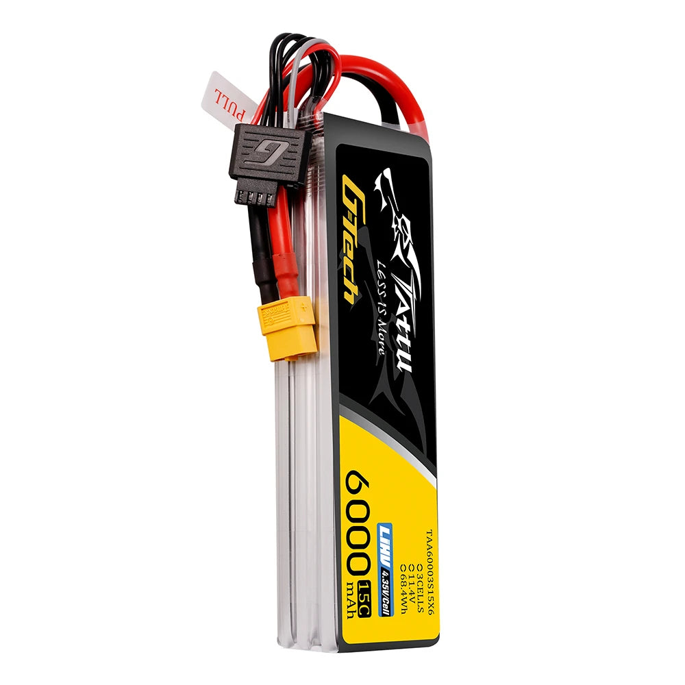 Tattu 6000mAh 3S 15C 11.4V(HV) Lipo Battery | XT60 Plug | FPV Classic