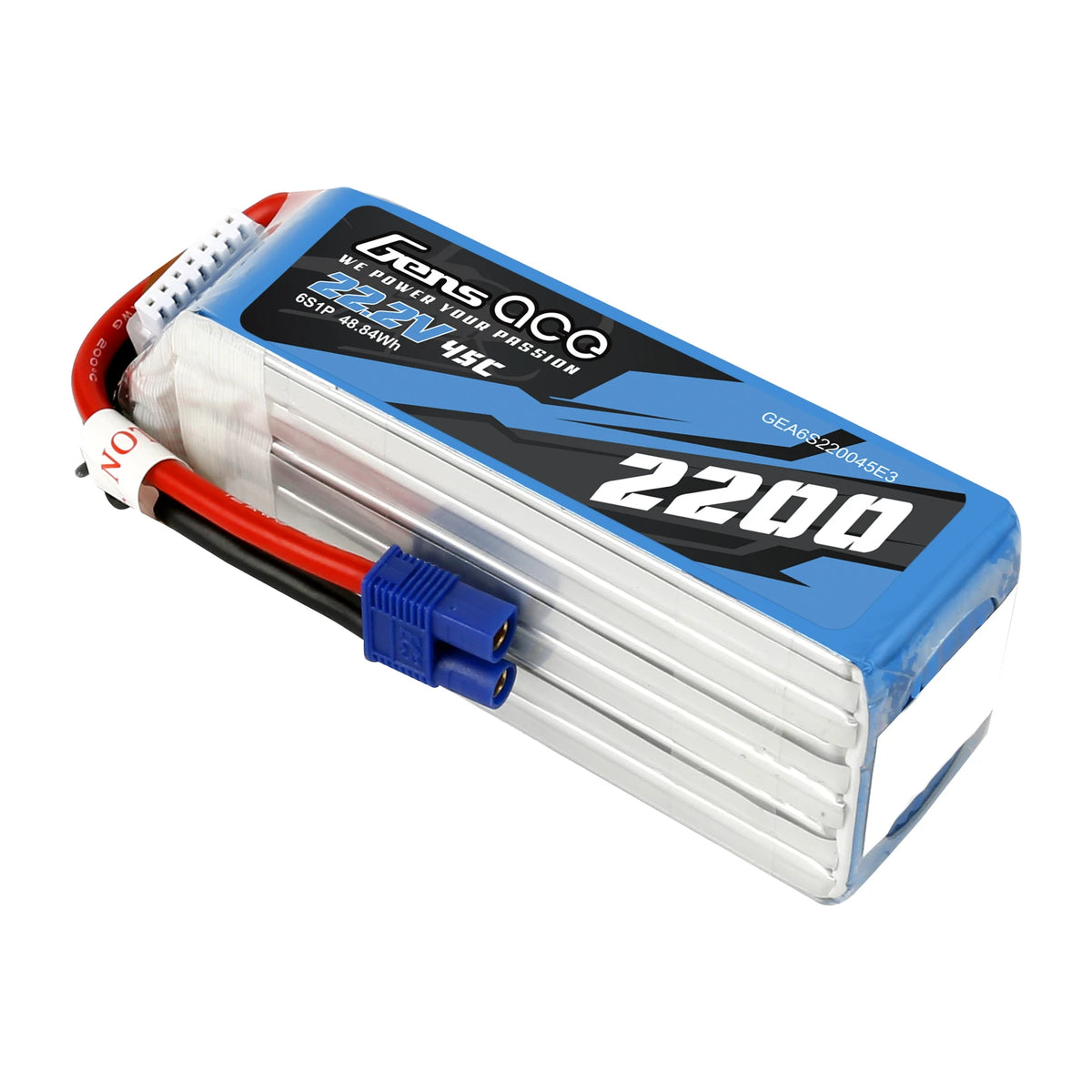 Gens ace 2200mAh 6S 45C 22.2V Lipo Battery | EC3 Plug | Air Classic (Non-G-Tech)