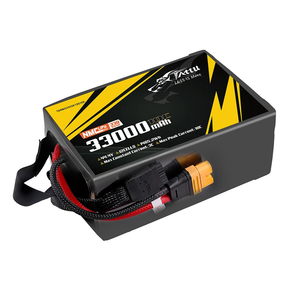 Tattu 33000mAh 12S 10C 44.4V Lipo Battery | AS150U-F Plug | Semi-solid (330Wh/kg)