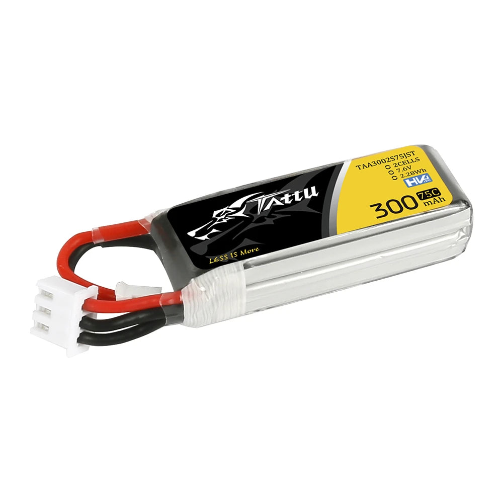 Tattu 300mAh 2S 75C 7.6V(HV) Lipo Battery | JST-PHR Plug | FPV Classic