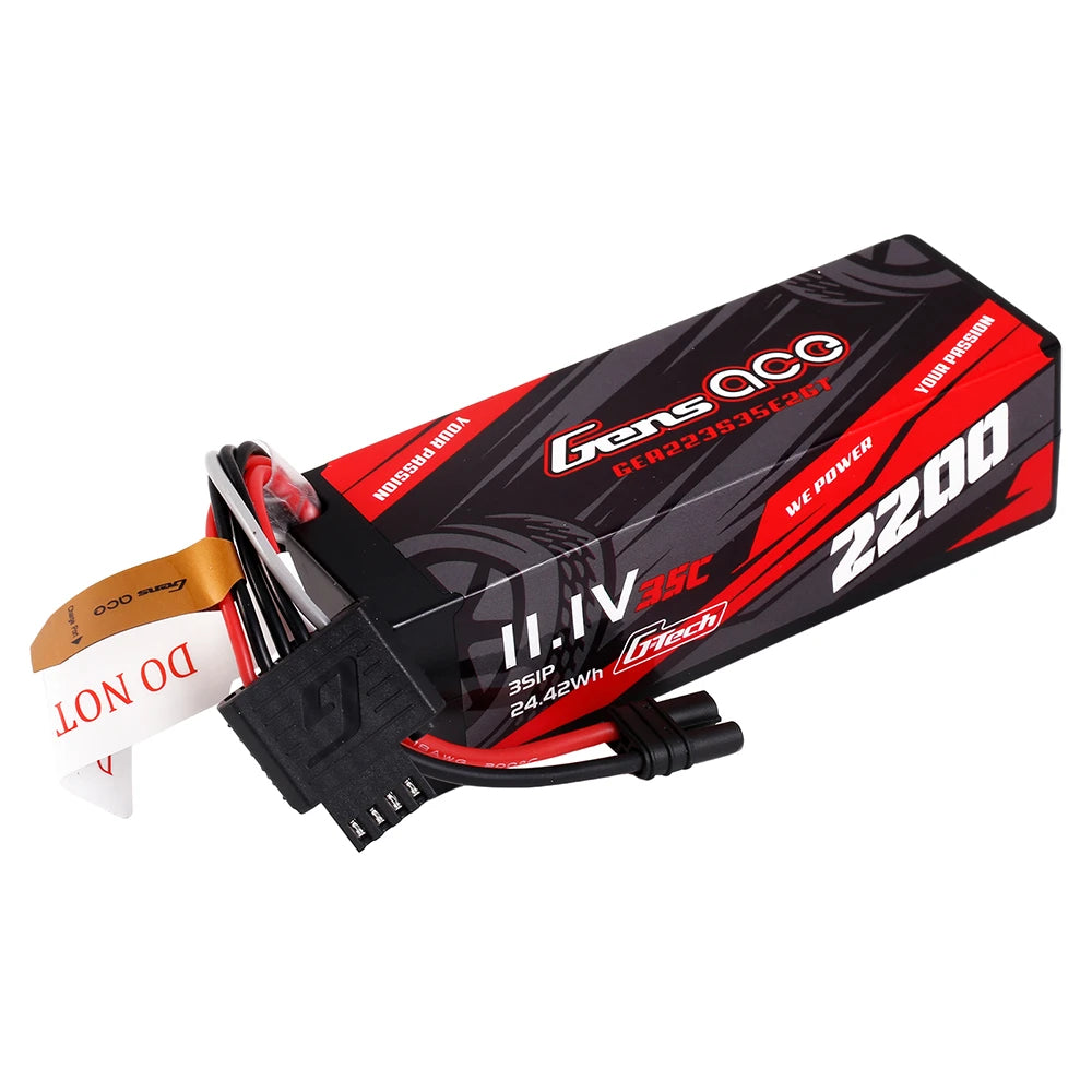 Gens ace 2200mAh 3S 35C 11.1V Lipo Battery | Hardcase | IEC2 Plug | Car Classic