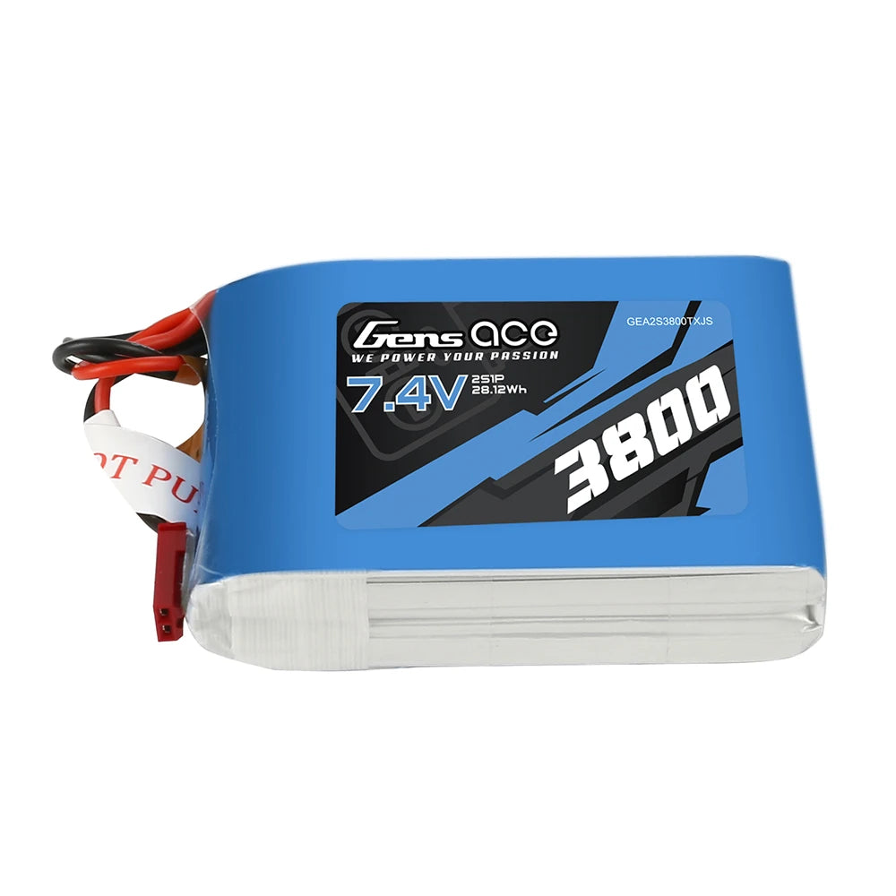Gens ace 3800mAh 2S 7.4V Lipo Battery | JST-SYP Plug | TX&RX