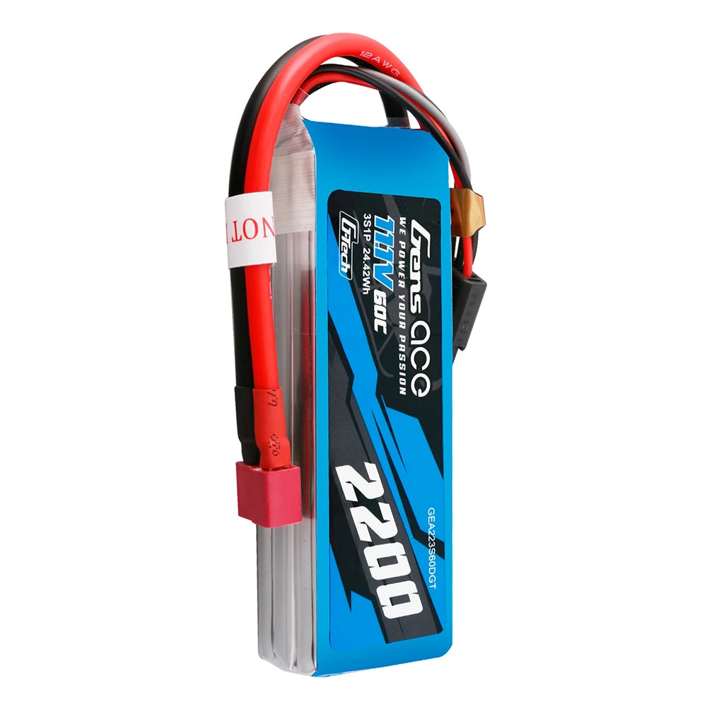Gens ace 2200mAh 3S 60C 11.1V Lipo Battery | Deans Plug | Air Classic