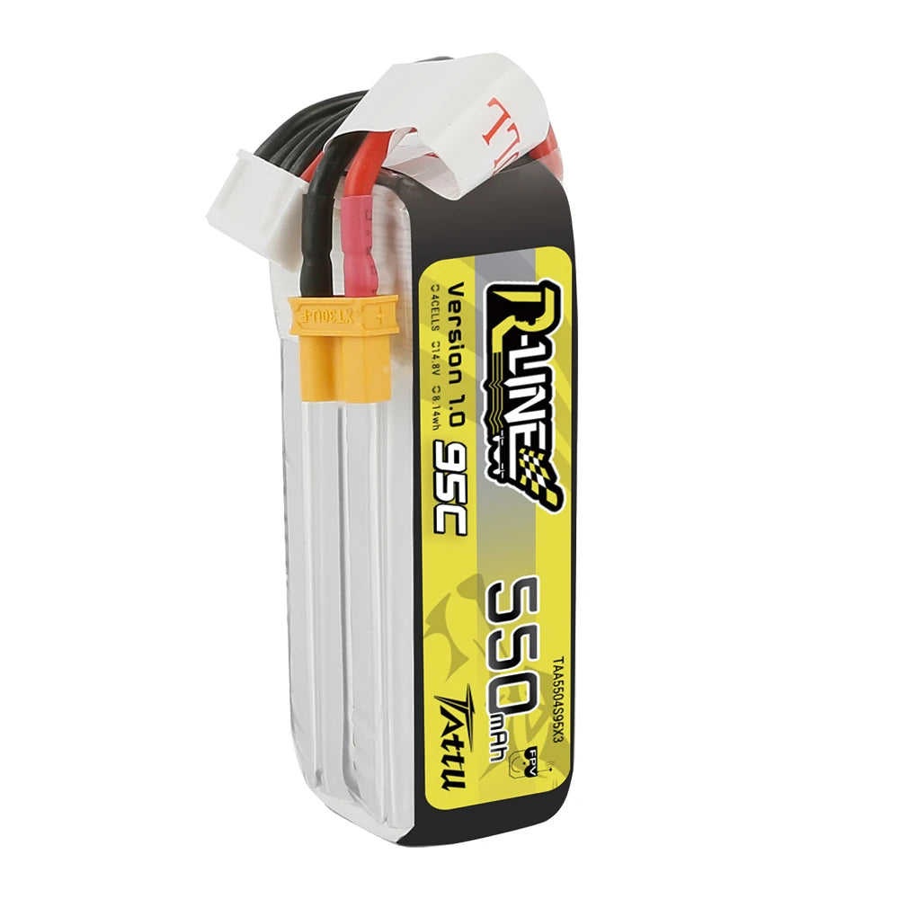Tattu 550mAh 4S 95C 14.8V Lipo Battery | XT30 Plug | R-Line 1.0