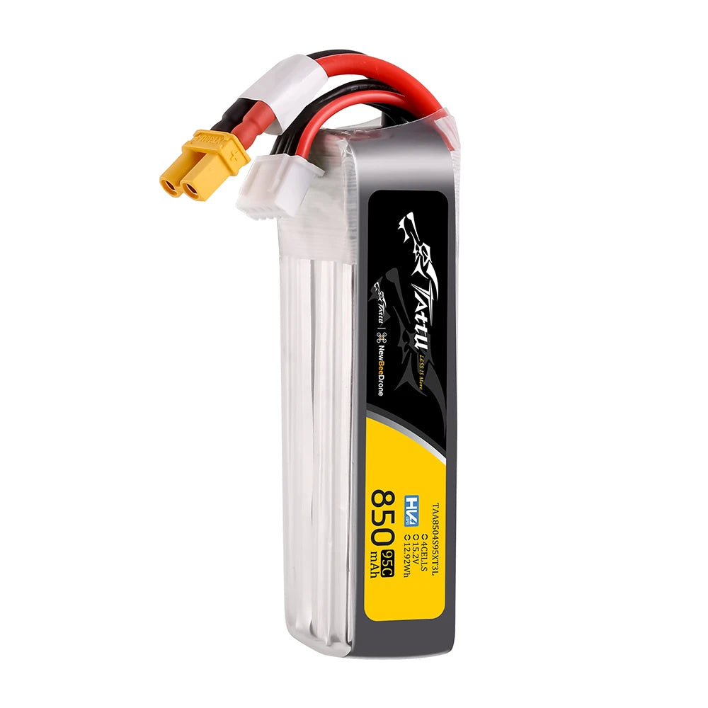 Tattu 850mAh 4S 95C 15.2V(HV) Long Lipo Battery | XT30 Plug | FPV Classic