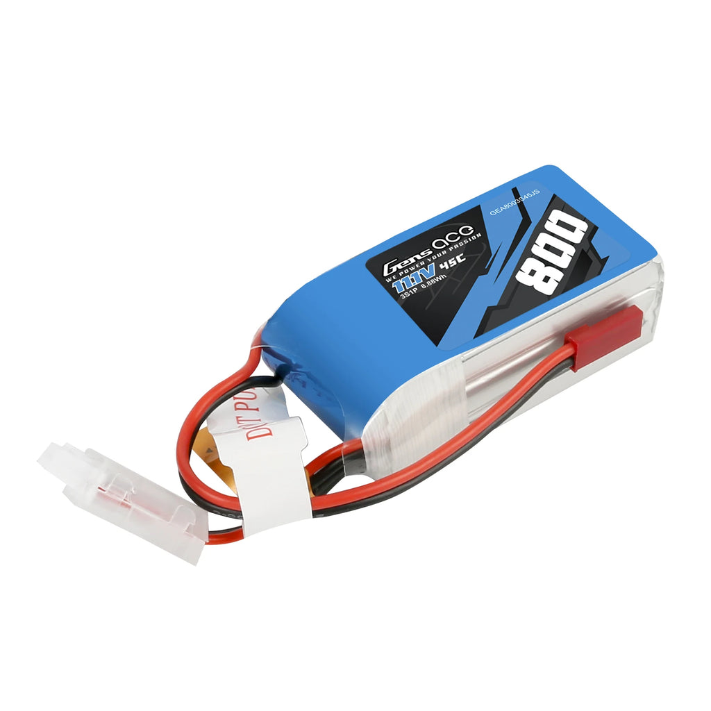 Gens ace 800mAh 3S 45C 11.1V Lipo Battery | JST-SYP Plug | Air Classic (Non-G-Tech)