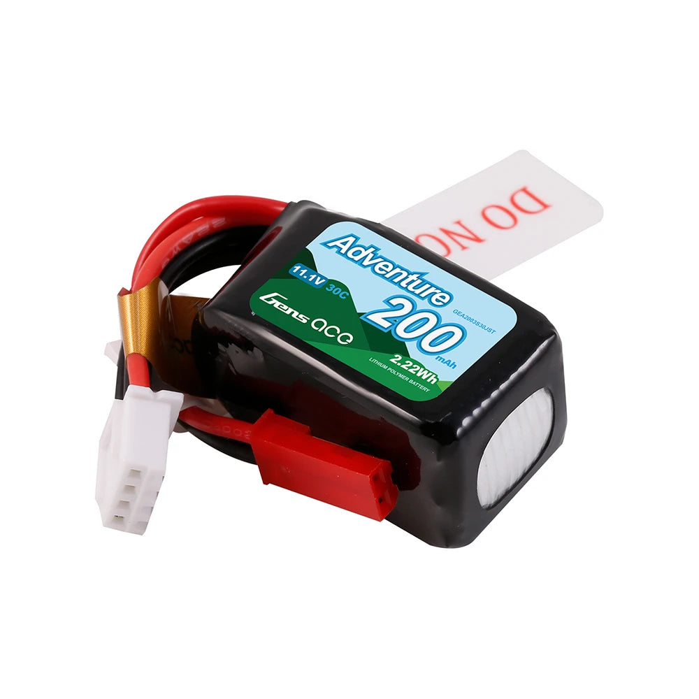 Gens ace 200mAh 3S 30C 11.1V Lipo Battery | JST Plug | Adventure (Non-G-Tech)